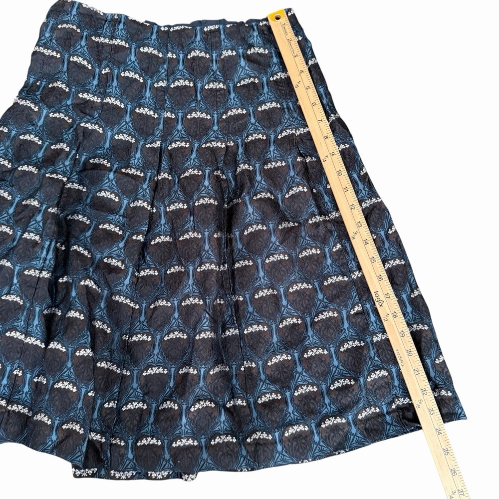 Nine West Silk Blend Jacquard Brocade Midi Skirt Sz 6 Preppy Classy Art Nouveau - Picture 6 of 7